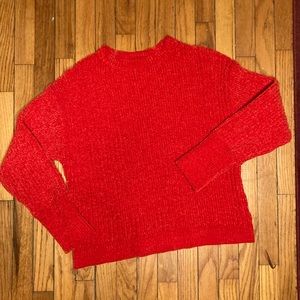 Plush Velvet Knit Crewneck Sweater